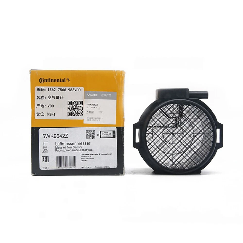 OEM Continental Siemens/VDO MAF Air Mass Sensor Flow Meter For BMW 13627566983 5 WK 9642 Z